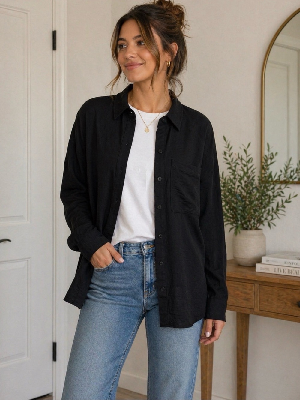 Hem & Thread  Dark Button-Down Shirt